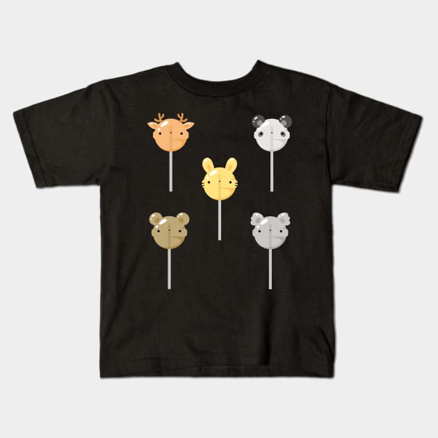 Forest animals lollipop set Kids T-Shirt by Nikamii